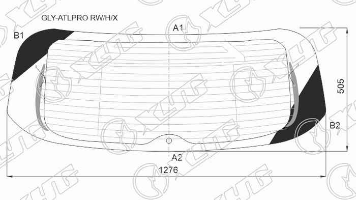 Стекло заднее с обогревом GEELY ATLAS PRO 21- <b>XYG GLY-ATLPRO RW/H/X</b> - изображение