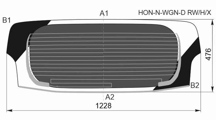 Стекло заднее (Затемненное / Обогрев) Honda N-WGN 13-19 <b>XYG HON-N-WGN-D RW/H/X</b> - изображение