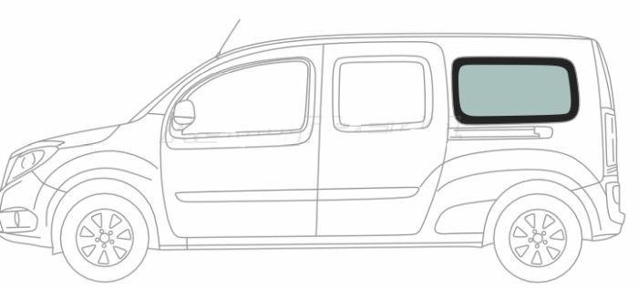 Стекло кузова переднее левое цельное RENAULT KANGOO VAN 08- <b>XYG KANGOO-09-NH SF/LH/X</b> - изображение