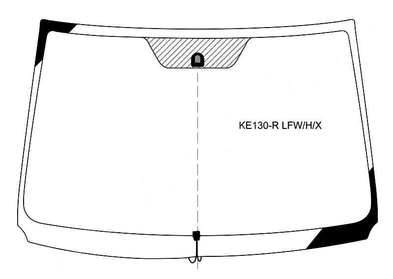 Стекло лобовое с обогревом щеток в клей TOYOTA COROLLA AXIO 4D / FIELDER WAGON #E14# 06- <b>XYG KE130-R LFW/H/X</b> - изображение
