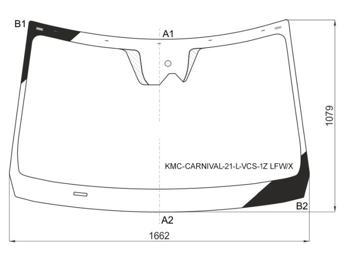 Стекло лобовое (Камера / Датчик дождя) Kia Carnival 20- <b>XYG KMC-CARNIVAL-21-L-VCS-1Z LFW/X</b> - изображение