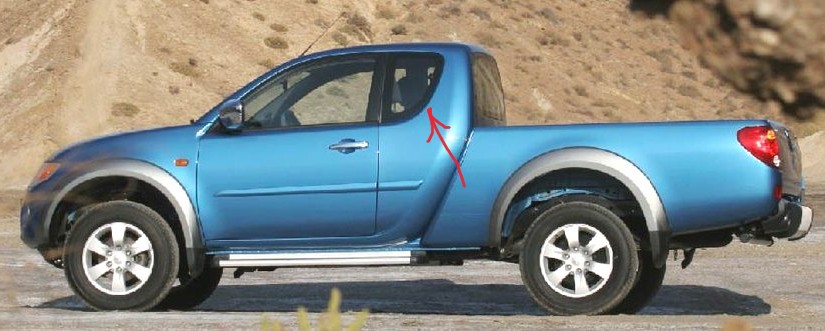 Стекло кузова (собачник) заднее левое MITSUBISHI TRITON / L200 06- 2D <b>XYG L200-06 SW/LH/X</b> - изображение 1