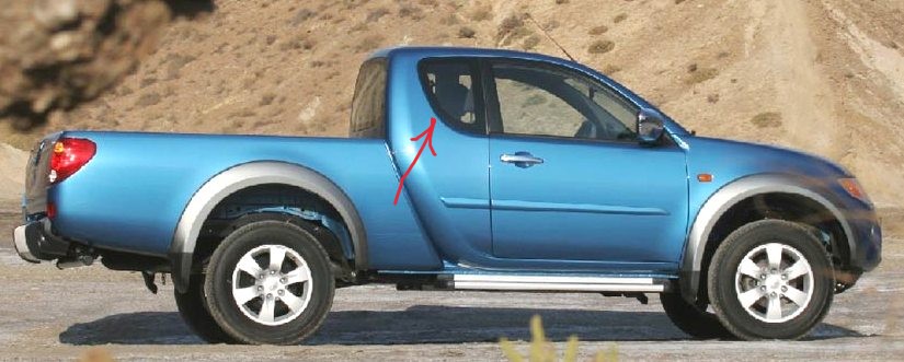 Стекло кузова (собачник) заднее правое MITSUBISHI TRITON / L200 06- 2D <b>XYG L200-06 SW/RH/X</b> - изображение 1