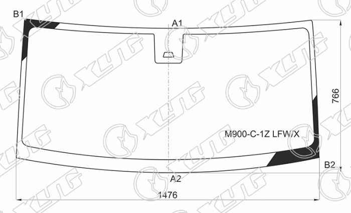 Стекло лобовое (Камера) Daihatsu Thor 16- / Subaru Justy 16- / Toyota Roomy 16- / Tank 16-20 <b>XYG M900-C-1Z LFW/X</b> - изображение