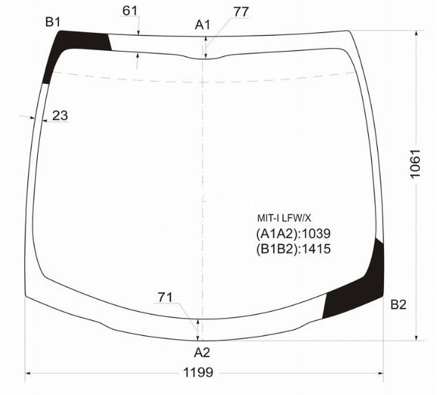 Стекло лобовое MITSUBISHI I HA1W 09-18 / PEUGEOT ION / CITROEN C-ZERO 10-12 <b>XYG MIT-I LFW/X</b> - изображение