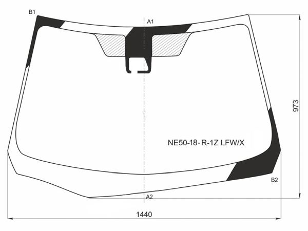 Стекло лобовое (Камера) Toyota Corolla Fielder (E160) 17- / Corolla Axio (E160) 17- <b>XYG NE50-18-R-1Z LFW/X</b> - изображение
