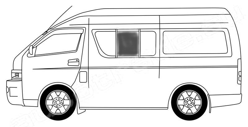 Стекло кузова переднее левое N2 TOYOTA HIACE / QUANTUM VAN 4 / 5D (STANDARD) 2005- (левый руль) <b>XYG RH200-ST-L SF/LH2/X</b> - изображение