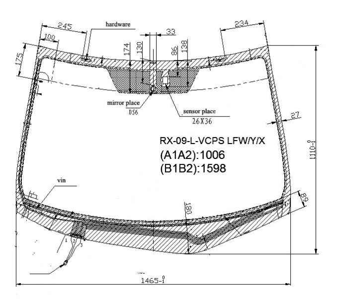 Стекло лобовое с обогревом щеток в клей LEXUS RX350 / 450H 09- <b>XYG RX-09-L-VCPS LFW/H/X</b> - изображение