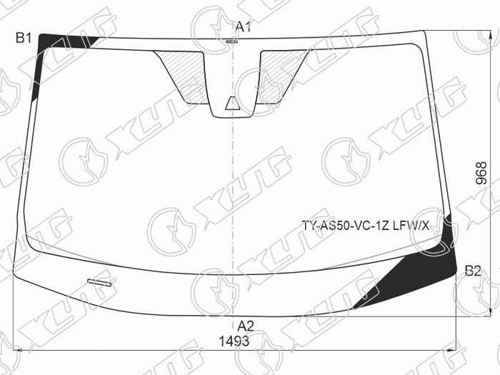 Стекло лобовое (Камера) Toyota RAV4 (XA50) 18- / Wildlander 19- <b>XYG TY-AS50-VC-1Z LFW/X</b> - изображение