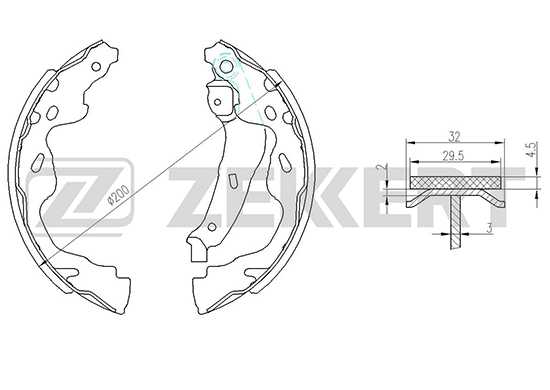 Колодки торм. бараб. зад Citroen C1 I II 05- Opel Agila B 08- Peugeot 107 05- 108 14- Suzuki S <b>ZEKKERT BK-4098</b> - изобра Колодки торм. бараб. зад Citroen C1 I II 05- Opel Agila B 08- Peugeot 107 05- 108 14- Suzuki S <b>ZEKKERT BK-4098</b> - изображение