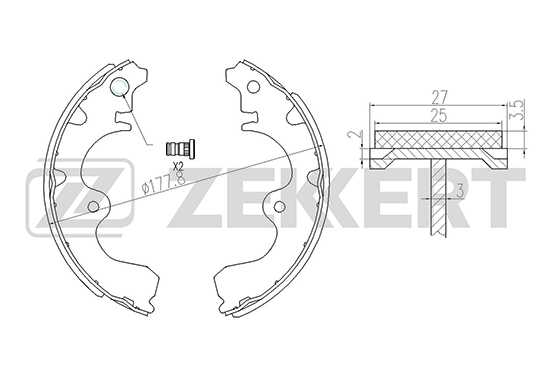 Колодки торм. бараб. зад Toyota Paseo (EL44_ EL54) 96- Starlet (P8_ EP91) 89- Tercel III IV 92- <b>ZEKKERT BK-4117</b> - изобр Колодки торм. бараб. зад Toyota Paseo (EL44_ EL54) 96- Starlet (P8_ EP91) 89- Tercel III IV 92- <b>ZEKKERT BK-4117</b> - изображение