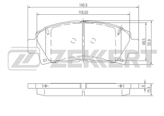 Колодки торм. диск. перед Toyota Avensis (T220) 97- Caldina (T210) 97- Carina (T190) 92- MR 2 II <b>ZEKKERT BS-1869</b> - изображение