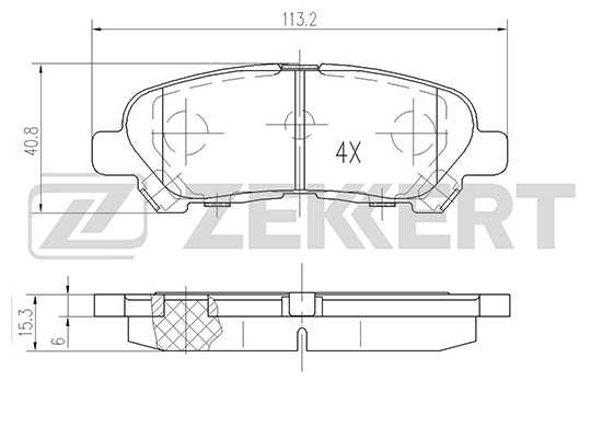 Колодки торм. диск. зад Toyota Kluger II 07- <b>ZEKKERT BS-1877</b> - изображение