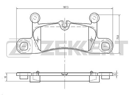 Колодки торм. диск. зад Porsche 911 (991) 11- Cayenne II 10- VW Touareg II 10- <b>ZEKKERT BS-1962</b> - изображение