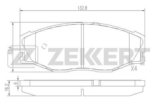 Колодки торм. диск. перед Toyota Crown (S140 S150) 91- <b>ZEKKERT BS-2085</b> - изображение