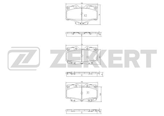 Колодки торм. диск. перед Toyota 4Runner (N130 N180) 87- Hilux (N_) 87- LC 40 80- LC 70 84- 80 <b>ZEKKERT BS-2089</b> - изображение