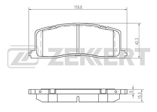 Колодки торм. диск. зад Toyota Previa (TCR1_ 2_) 90- Toyota Tarago 89- <b>ZEKKERT BS-2098</b> - изображение