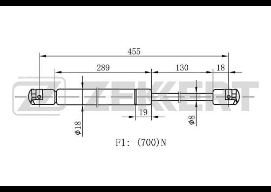 Амортизатор багажника Ford Focus I хэтчбек 98- <b>ZEKKERT GF-1093</b> - изображение