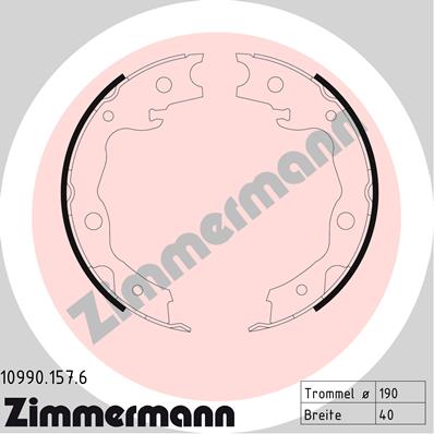Колодки тоPмозные баPабанные <b>ZIMMERMANN 109901576</b> - изображение