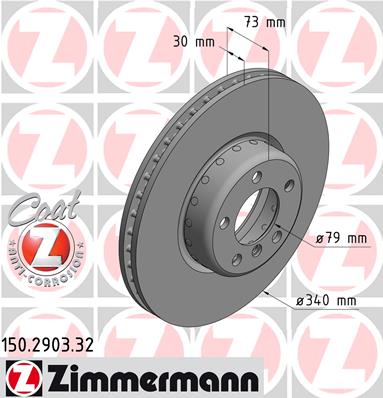 Диск тормозной <b>ZIMMERMANN 150.2903.32</b> - изображение Диск тормозной <b>ZIMMERMANN 150.2903.32</b> - изображение