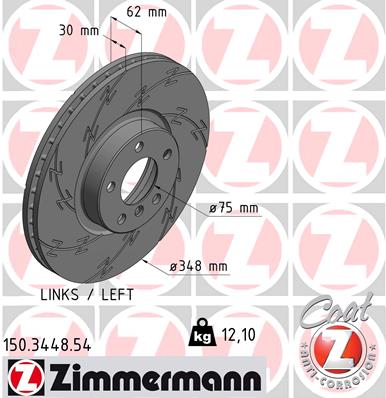 Диск тормозной <b>ZIMMERMANN 150.3448.54</b> - изображение