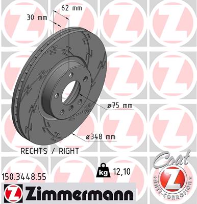 Диск тормозной <b>ZIMMERMANN 150.3448.55</b> - изображение