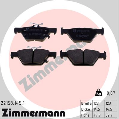 Колодки тормозные дисковые <b>ZIMMERMANN 221581451</b> - изображение