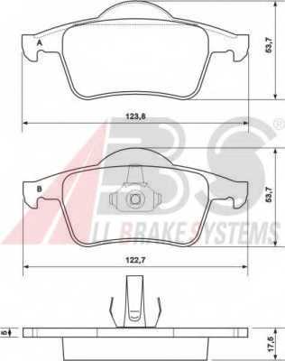 Колодки тормозные дисковые для VOLVO S60, S70(LS), S80(TS,XY), V70(LV,SW), XC70 CROSS COUNTRY <b>A.B.S. 37098</b> - изображение