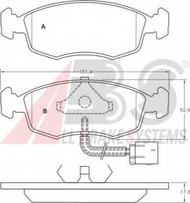 Колодки тормозные дисковые для FORD MONDEO(BAP,BFP), SCORPIO(GAE,GGE), SIERRA(GBC) <b>A.B.S. 36846</b> - изображение