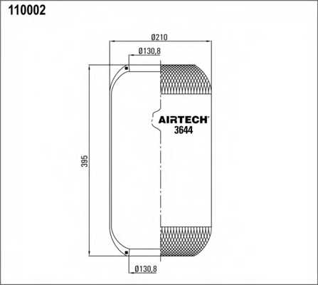 Кожух пневматической рессоры AIRTECH 110002 / 3644 - изображение 1