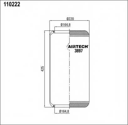 Кожух пневматической рессоры AIRTECH 110222 / 3897 - изображение