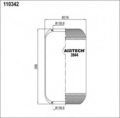 Кожух пневматической рессоры AIRTECH 110342 / 3944 - изображение 1