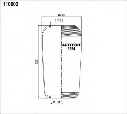 Кожух пневматической рессоры AIRTECH 110602 / 3884 - изображение 1
