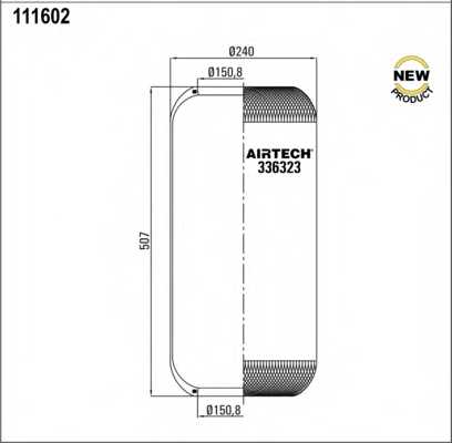 Кожух пневматической рессоры AIRTECH 111602 / 336323 - изображение