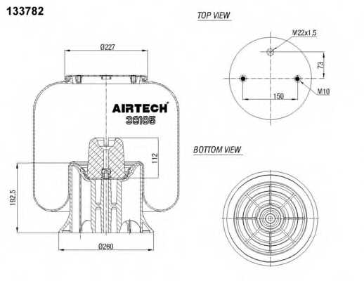 Кожух пневматической рессоры AIRTECH 133782 / 38185 KPP - изображение 1