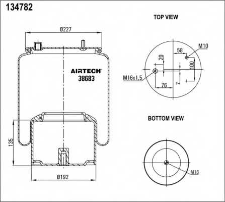 Кожух пневматической рессоры AIRTECH 134782 / 38683 K - изображение 1