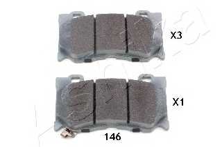 Колодки тормозные дисковые передний для INFINITI FX / NISSAN 370 Z(Z34) <b>ASHIKA 50-01-146</b> - изображение