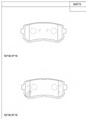 Колодки тормозные дисковые <b>ASIMCO KD9773</b> - изображение