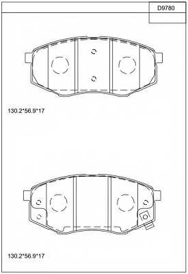 Колодки тормозные дисковые <b>ASIMCO KD9780</b> - изображение