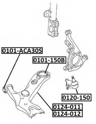 Сайлентблок TOYOTA/LEXUS 0101150B <b>ASVA 0101-150B</b> - изображение
