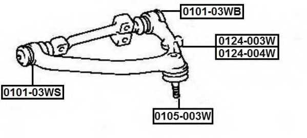 Втулка/пыльник шаровой TOYOTA/LEXUS 0105003W <b>ASVA 0105-003W</b> - изображение