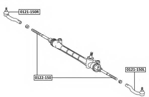 Осевой шарнир, рулевая тяга <b>ASVA 0122-150</b> - изображение