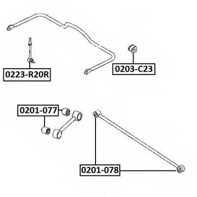 Втулка заднего амортизатора NISSAN/INFINITI 0203C23 <b>ASVA 0203-C23</b> - изображение