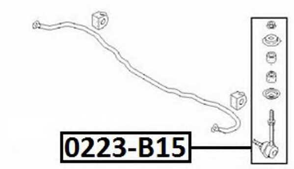 Стойка стабилизатора <b>ASVA 0223B15</b> - изображение Стойка стабилизатора <b>ASVA 0223B15</b> - изображение
