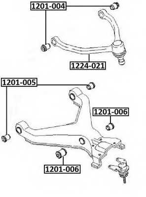 Сайленблок переднего верхнего рычага HYUNDAI/KIA 1201004 <b>ASVA 1201-004</b> - изображение Сайленблок переднего верхнего рычага HYUNDAI/KIA 1201004 <b>ASVA 1201-004</b> - изображение