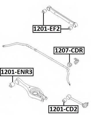 Сайленблок задней цапфы <b>ASVA 1201EF2</b> - изображение