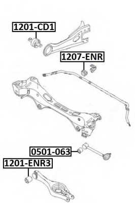 Сайлентблок HYUNDAI/KIA 1201ENR3 <b>ASVA 1201-ENR3</b> - изображение