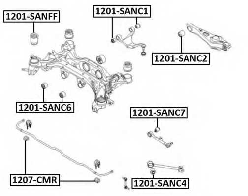 Сайлентблок HYUNDAI/KIA 1201SANC7 <b>ASVA 1201-SANC7</b> - изображение