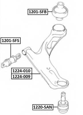Рычаг передний нижний правый HYUNDAI/KIA 1224009 <b>ASVA 1224-009</b> - изображение Рычаг передний нижний правый HYUNDAI/KIA 1224009 <b>ASVA 1224-009</b> - изображение