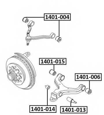 Сайлентблок переднего нижнего рычага передний (1021602206021300024316, китай) <b>ASVA 1401015</b> - изображение